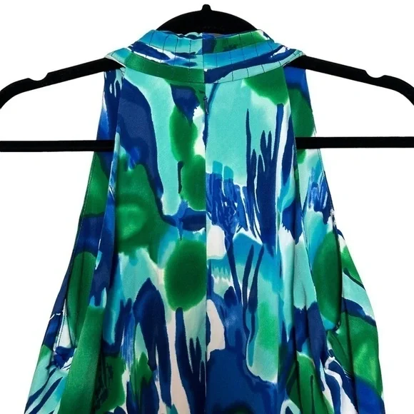 Calvin Klein Multi Colored Watercolor Look Halter Fit and Flare Dress NWT Sz. 10 - Picture 9 of 16